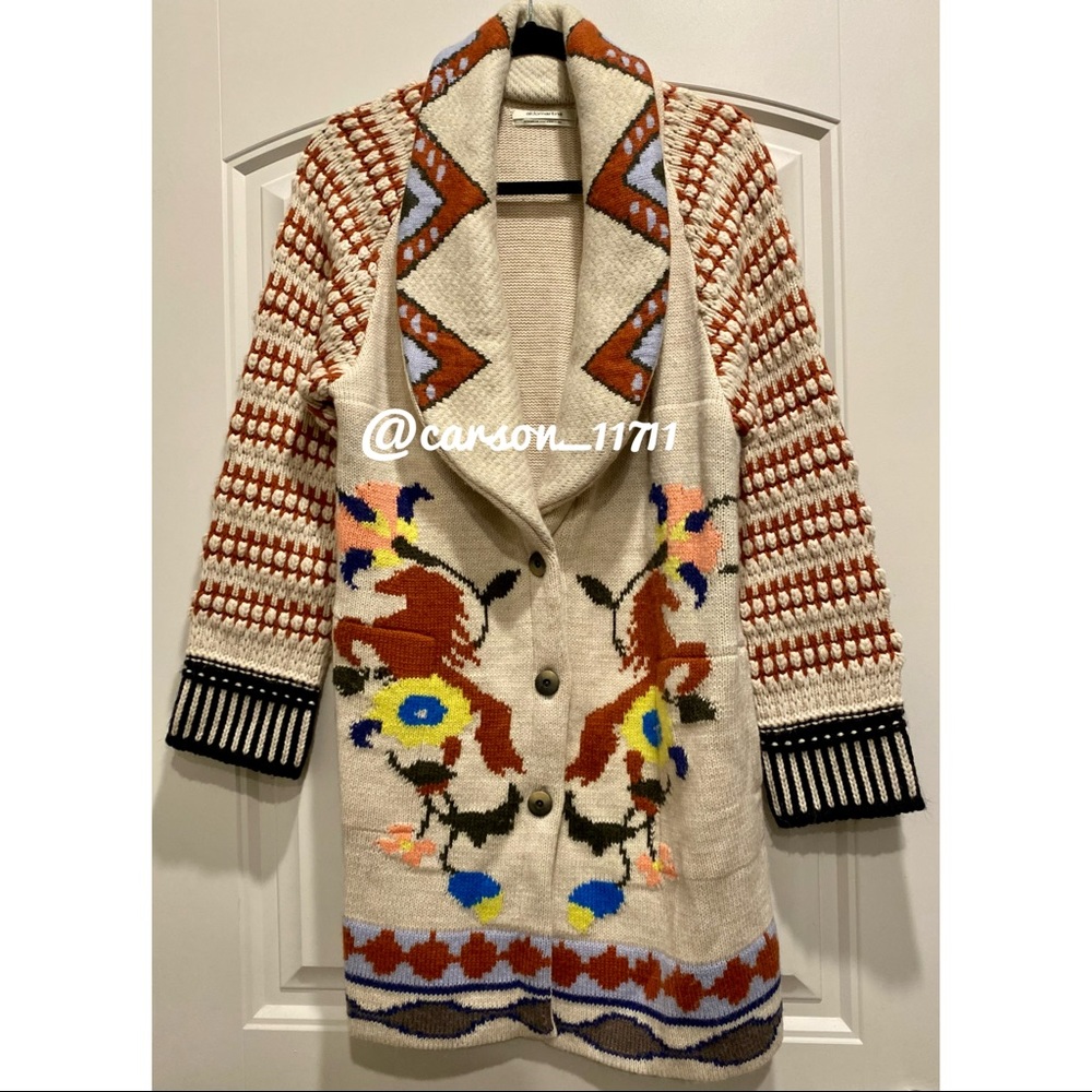 RARE NEW Anthropologie Caballos Sweater Cardigan S by Adomartins - Picture 4 of 11